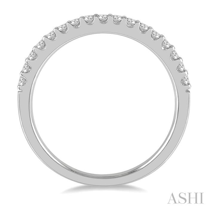 1/3 Ctw Round Cut Diamond Wedding Band in 14K White Gold