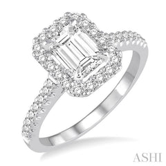 3/8 Ctw Round Cut Diamond Semi-Mount Engagement Ring in 14K White Gold
