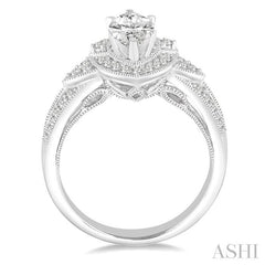 1/2 Ctw Diamond Semi-Mount Engagement Ring in 14K White Gold