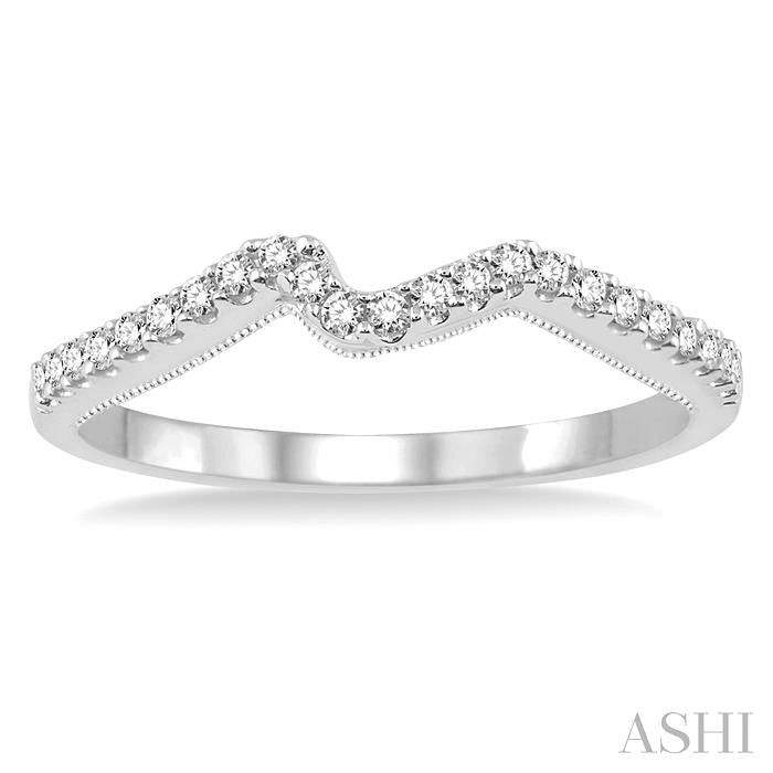 1/6 Ctw Round Cut Diamond Wedding Band in 14K White Gold