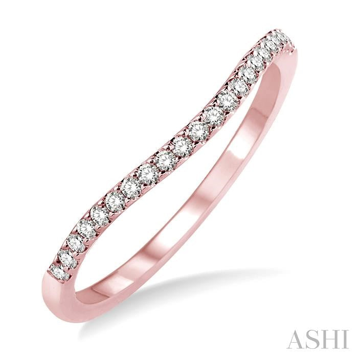 1/6 Ctw Round Cut Diamond Wedding Band in 14K Rose Gold