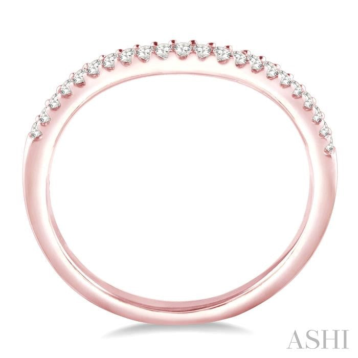 1/6 Ctw Round Cut Diamond Wedding Band in 14K Rose Gold