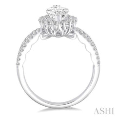 5/8 Ctw Diamond Semi-Mount Engagement Ring in 14K White Gold