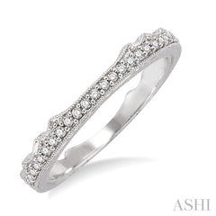 1/10 Ctw Round Cut Diamond Wedding Band in 14K White Gold