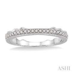 1/10 Ctw Round Cut Diamond Wedding Band in 14K White Gold