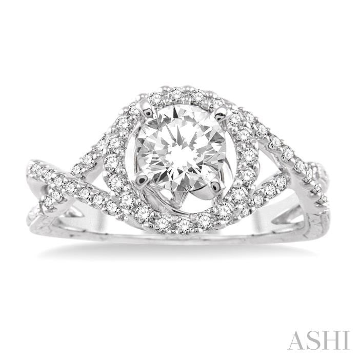 1/3 Ctw Diamond Semi-Mount Engagement Ring in 14K White Gold