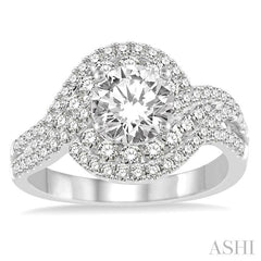 3/4 Ctw Diamond Semi-Mount Engagement Ring in 14K White Gold