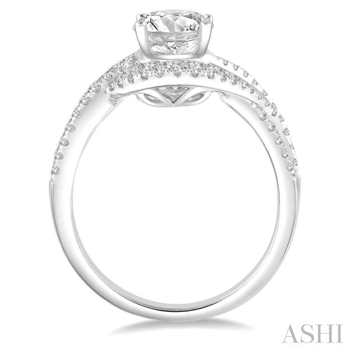 3/4 Ctw Diamond Semi-Mount Engagement Ring in 14K White Gold