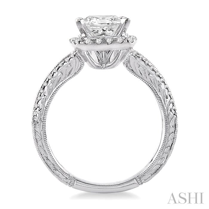 1/2 Ctw Diamond Semi-Mount Engagement Ring in 14K White Gold