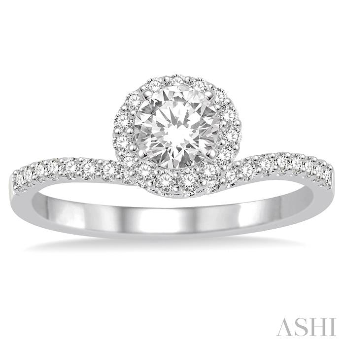 1/3 Ctw Diamond Semi-Mount Engagement Ring in 14K White Gold