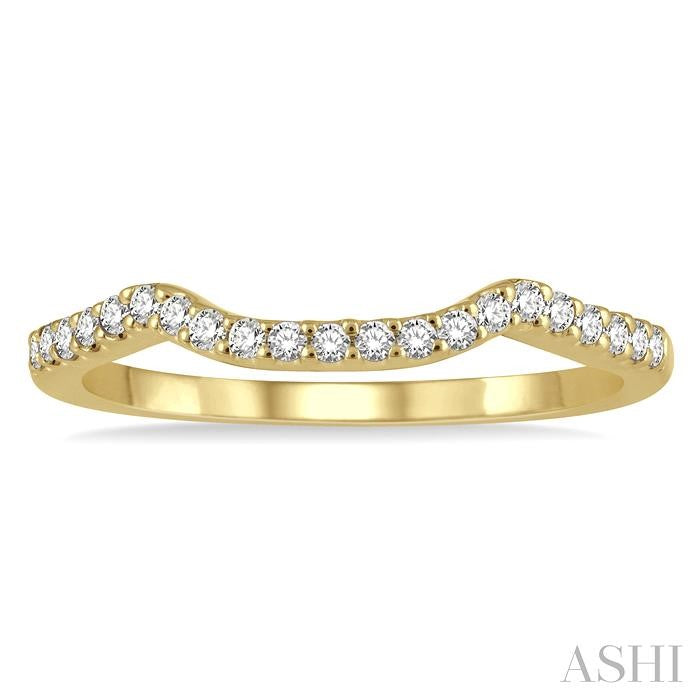 1/6 Ctw Cradle Center Round Cut Diamond Wedding Band in 14K Yellow Gold