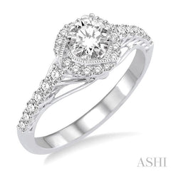 1/3 Ctw Diamond Semi-Mount Engagement Ring in 14K White Gold