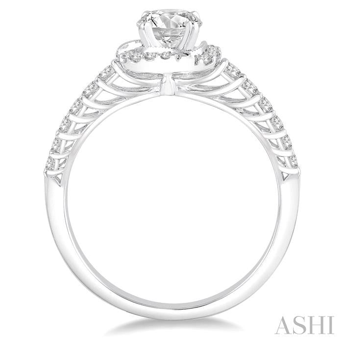 1/3 Ctw Diamond Semi-Mount Engagement Ring in 14K White Gold