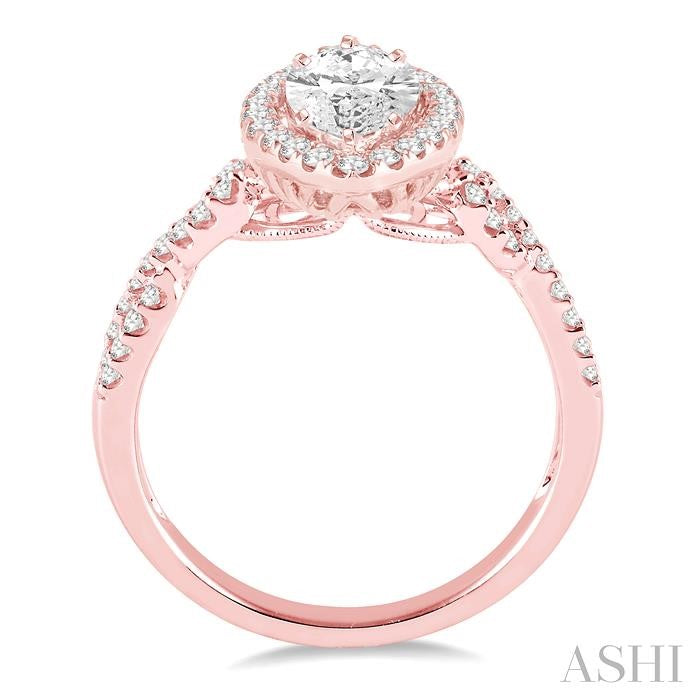3/8 Ctw Diamond Semi-Mount Engagement Ring in 14K Rose Gold