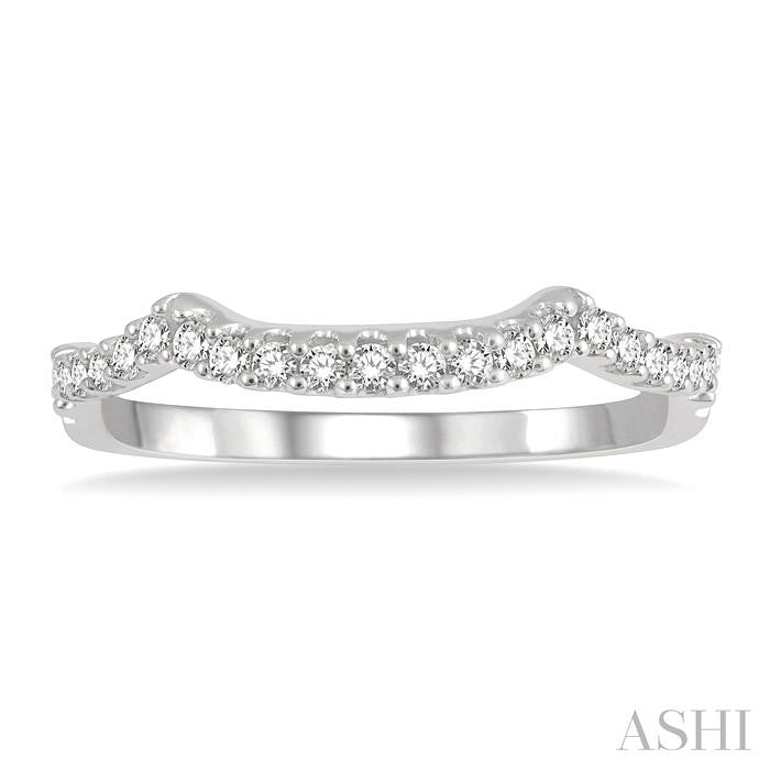 1/4 Ctw Triple Arch Round Cut Diamond Wedding Band in 14K White Gold