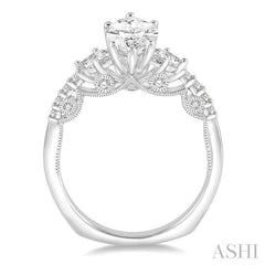 1 1/4 Ctw Diamond Engagement Ring with 3/4 Ct Marquise Cut Center Stone in 14K White Gold