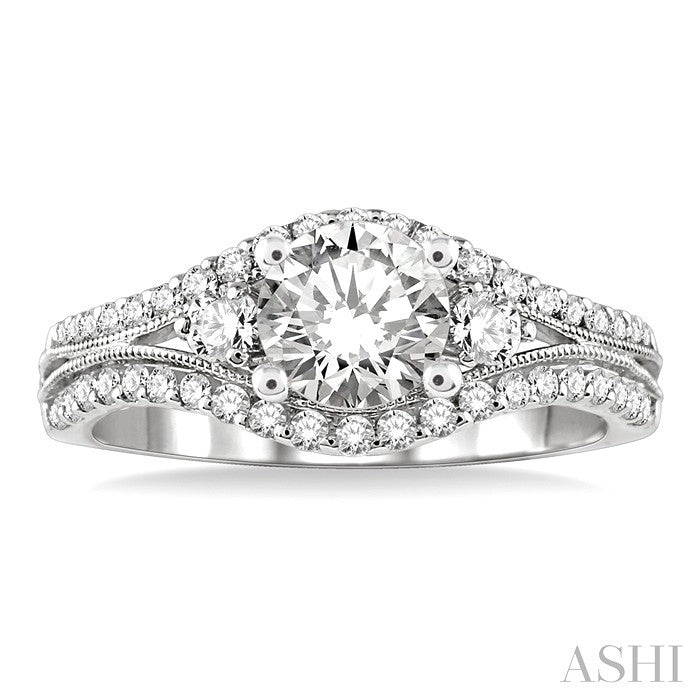 1/2 Ctw Diamond Semi-Mount Engagement Ring in 14K White Gold