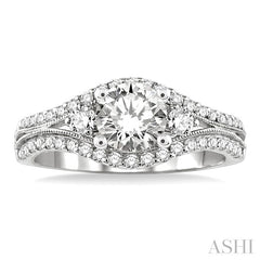 1/2 Ctw Diamond Semi-Mount Engagement Ring in 14K White Gold