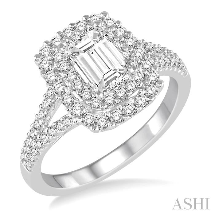 5/8 Ctw Diamond Semi-Mount Engagement Ring in 14K White Gold