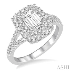 5/8 Ctw Diamond Semi-Mount Engagement Ring in 14K White Gold