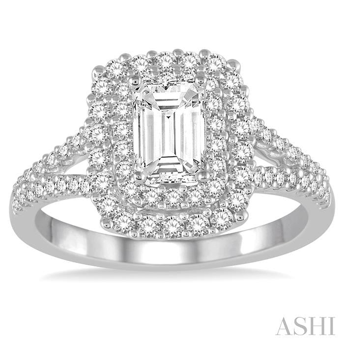 5/8 Ctw Diamond Semi-Mount Engagement Ring in 14K White Gold