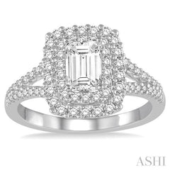 5/8 Ctw Diamond Semi-Mount Engagement Ring in 14K White Gold
