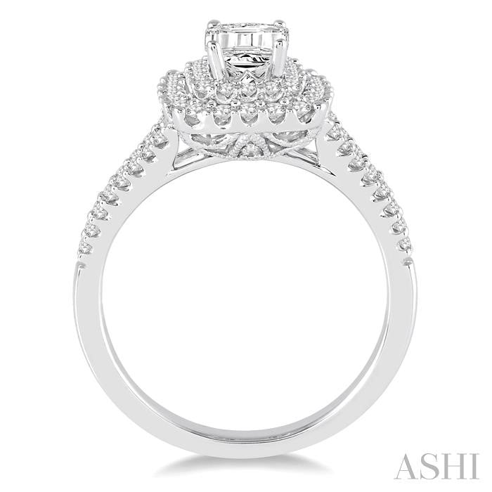 5/8 Ctw Diamond Semi-Mount Engagement Ring in 14K White Gold