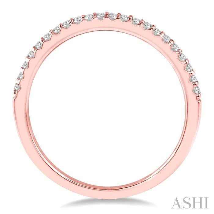 1/6 Ctw Round Cut Diamond Wedding Band in 14K Rose Gold