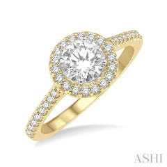 1/6 Ctw Round Cut Diamond Semi-Mount Engagement Ring in 14K Yellow and White Gold