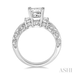 3/4 Ctw Diamond Semi-Mount Engagement Ring in 14K White Gold