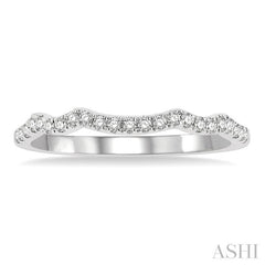 1/6 Ctw Triple Curve Round Cut Diamond Wedding Band in 14K White Gold