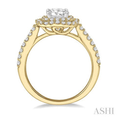 1/4 Ctw Round Cut Semi-Mount Diamond Engagement Ring in 14K Yellow and White Gold