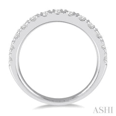 3/4 Ctw Round Cut Diamond Wedding Band in 14K White Gold
