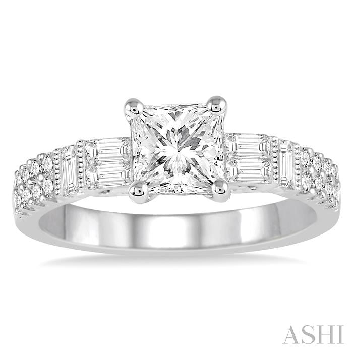 1/2 Ctw Diamond Semi-Mount Engagement Ring in 14K White Gold