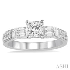 1/2 Ctw Diamond Semi-Mount Engagement Ring in 14K White Gold