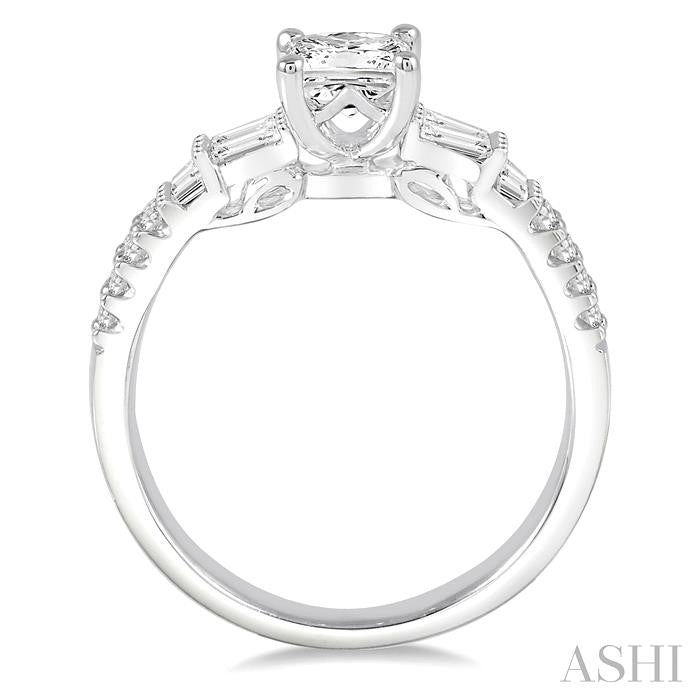 1/2 Ctw Diamond Semi-Mount Engagement Ring in 14K White Gold