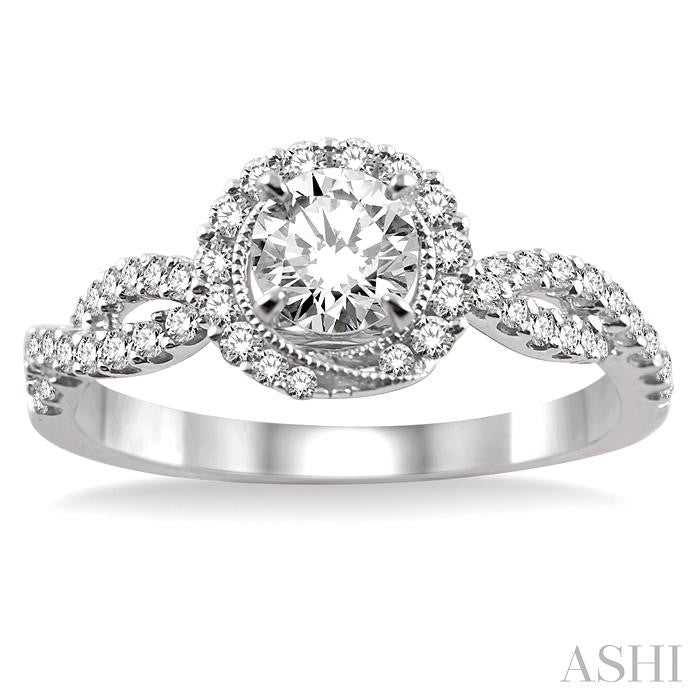 1/3 Ctw Diamond Semi-Mount Engagement Ring in 14K White Gold