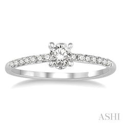 1/6 Ctw Round Cut Diamond Semi-Mount Engagement Ring in 14K White Gold