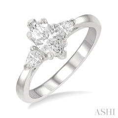 1/4 Ctw Marquise Shape Pear Cut Diamond Semi-Mount Engagement Ring in 14K White Gold