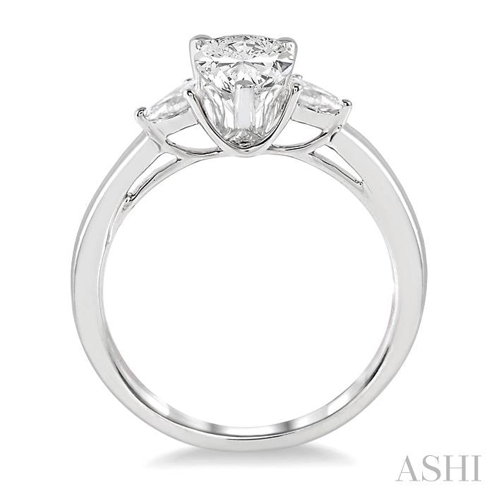 1/4 Ctw Pear Shape Center Pear Cut Diamond Semi-Mount Engagement Ring in 14K White Gold