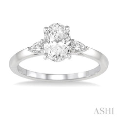 1/5 Ctw Pear Cut Diamond Semi-Mount Engagement Ring in 14K White Gold