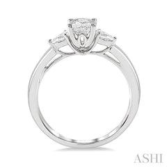 1/5 Ctw Pear Cut Diamond Semi-Mount Engagement Ring in 14K White Gold