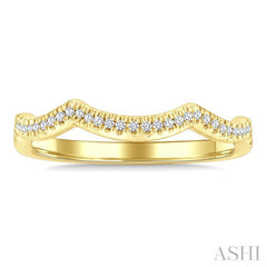 1/10 Ctw Triple Arch Round Cut Diamond Wedding Band in 14K Yellow Gold