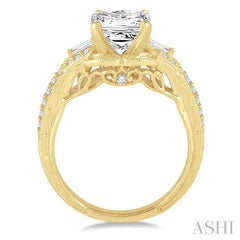 1/3 Ctw Diamond Semi-Mount Engagement Ring in 14K Yellow Gold