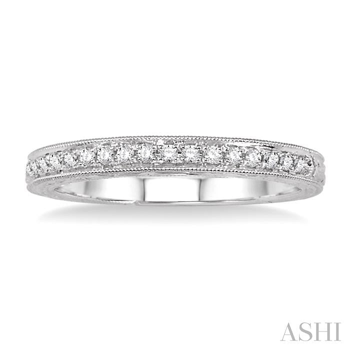 1/8 Ctw Round Cut Diamond Wedding Band in 14K White Gold