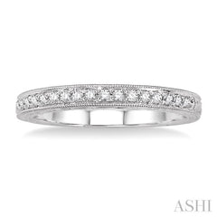 1/8 Ctw Round Cut Diamond Wedding Band in 14K White Gold