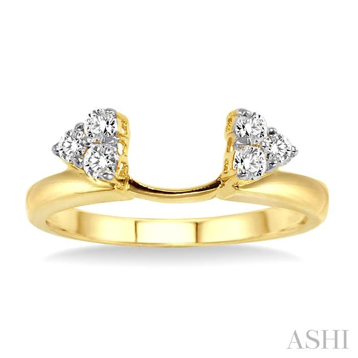 1/4 Ctw Round Cut Diamond Wrap Ring in 14K Yellow Gold