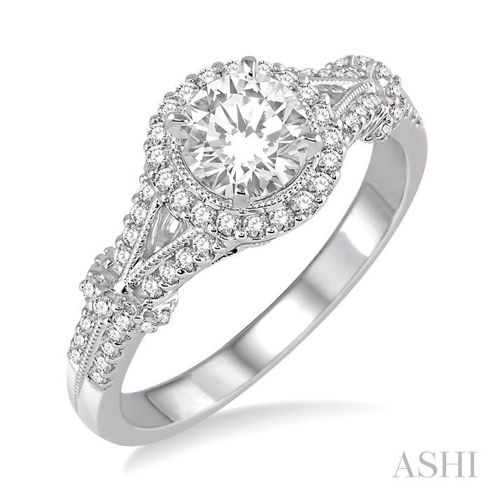 1/3 Ctw Diamond Semi-Mount Engagement Ring in 14K White Gold