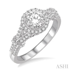 1/3 Ctw Diamond Semi-Mount Engagement Ring in 14K White Gold