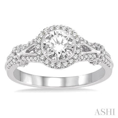 1/3 Ctw Diamond Semi-Mount Engagement Ring in 14K White Gold